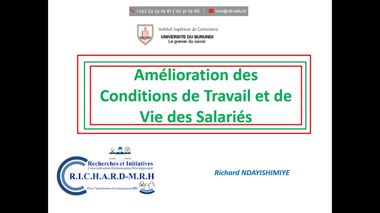 Richard_Ndayishimiye_Comment améliorer les conditions de travail et de vie des salariés ?