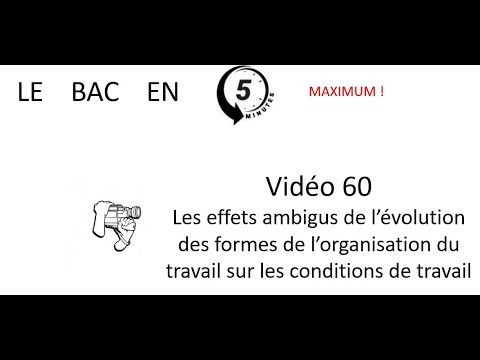 Evolution de l'organisation du travail et des conditions de travail [Le bac en 5 minutes épisode 60]