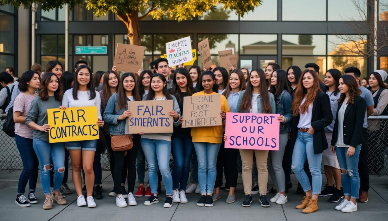 jour 3 de la grève sfusd : les élèves montrent leur solidarité envers les enseignants pendant que les négociations sur leurs conditions de travail continuent.